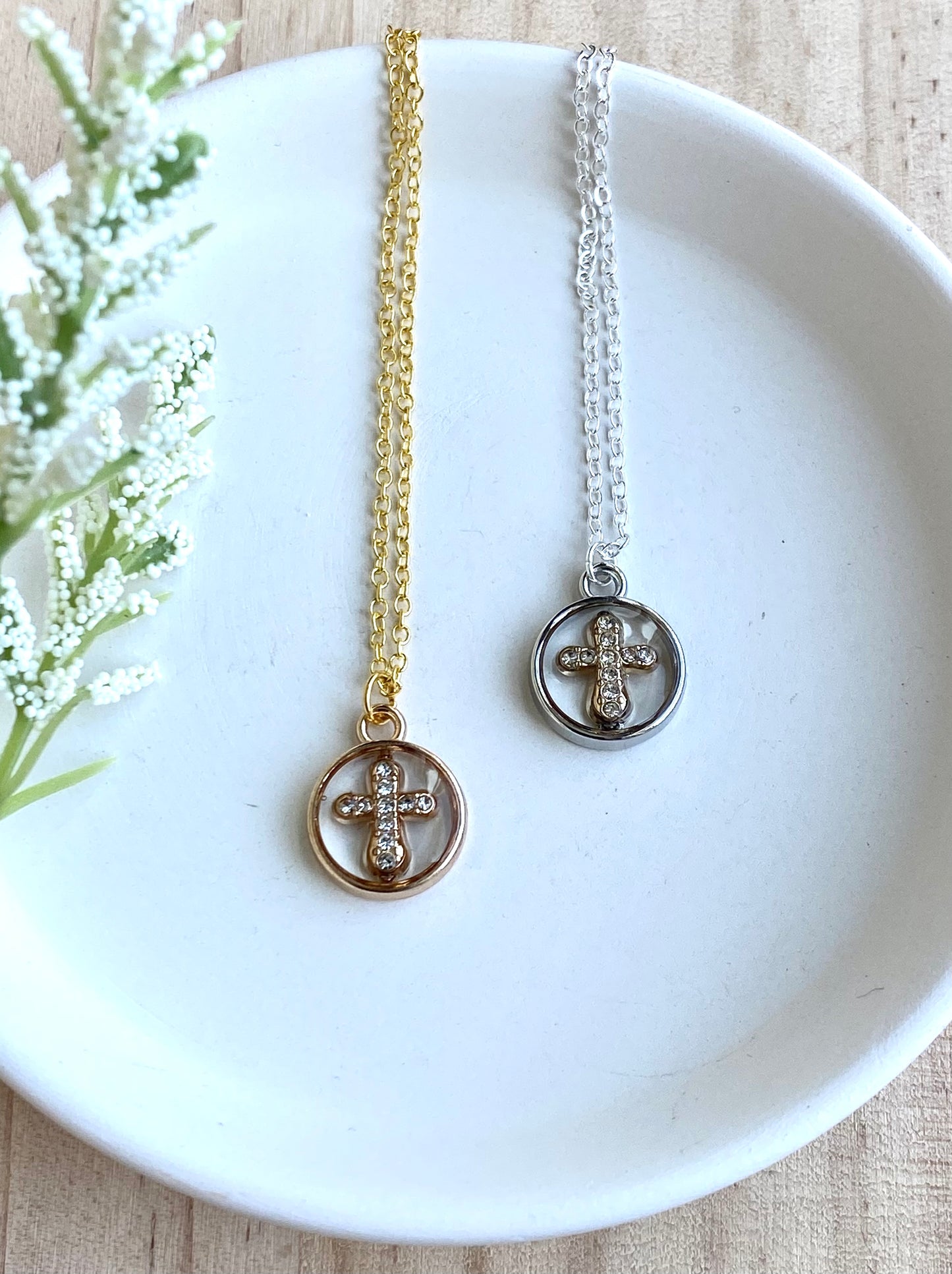 Rhinestone Cross Necklace