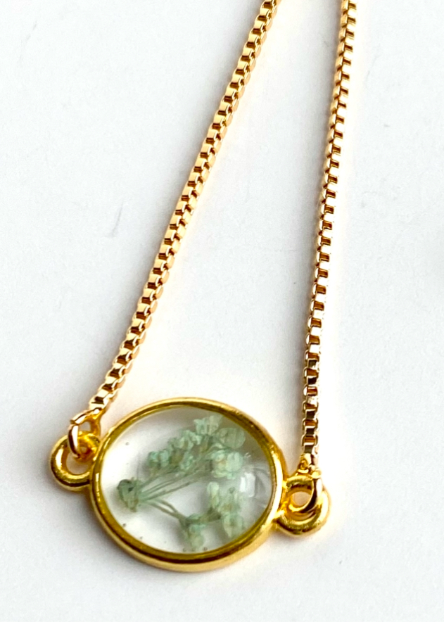 Gold Pressed Flower Bracelet - Multiple Styles Available
