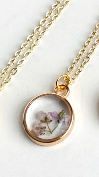 Gold Pressed Flower Necklace - Multiple Styles Available