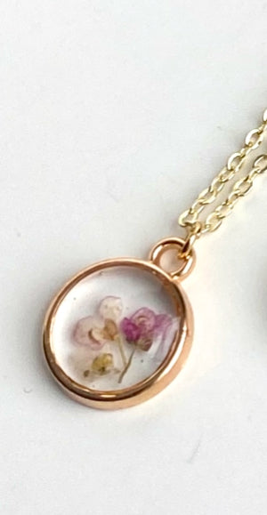 Gold Pressed Flower Necklace - Multiple Styles Available